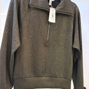 Spanx AIRESSENTIALS Shimmer Black Gold Zip front,  NWT, Large